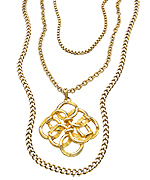 Ben-Amun Gold Interlocking Rings Pendant Necklace