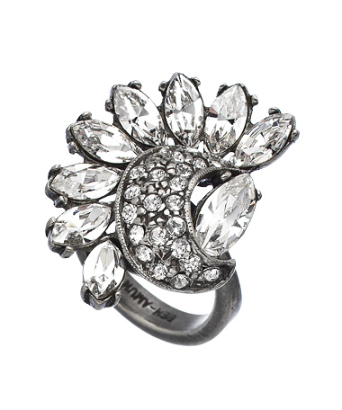 Ben-Amun Crystal Crescent Ring
