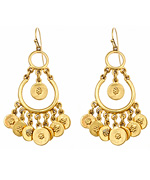 Ben-Amun Gold Lentil Drop Earrings