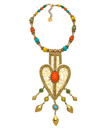 Ben-Amun Bali Heart Statement Necklace