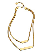 Ben-Amun Rectangle Double Snake Chain Necklace