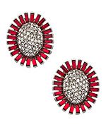 Ben-Amun Ruby Sunflower Earrings