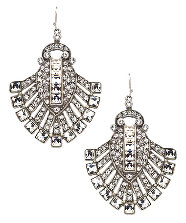 Ben-Amun Crystal Fan Earrings