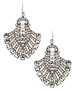 Ben-Amun Crystal Fan Earrings