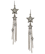 Ben-Amun Star Asymmetrical Dangle Earrings