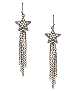 Ben-Amun Small Star Chain Fringe Earrings