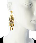 Ben Amun Bohemian Medallion Tassel Earrings