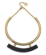 Ben-Amun Gold and Black Resin Bar Choker