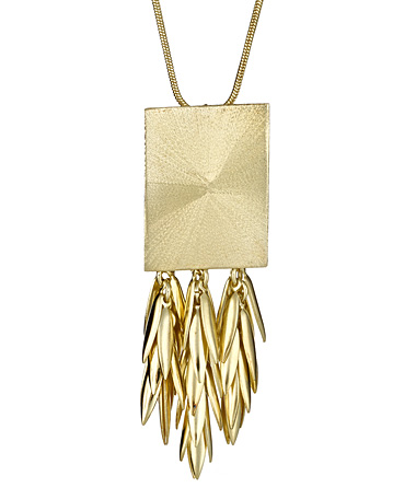 Betty Carre Fringed Box Pendant Necklace