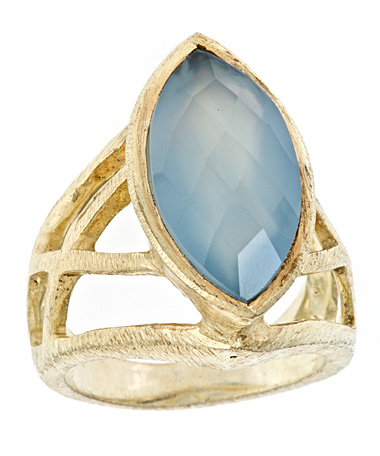 Betty Carre Blue Calcite Marquise Ring