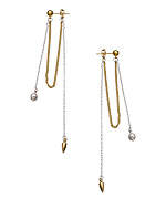 Bing Bang Bullet Front To Back Chain Earrings