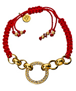 Blee Inara Red Chain Swarovski Ring Macrame Bracelet