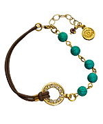 Blee Inara Leather Turquoise Beaded Bracelet