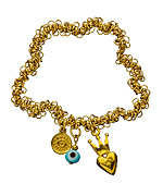 Blee Inara Heart and Peace Stretchy Chain Bracelet