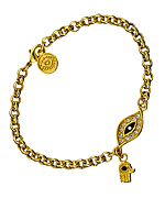 Blee Inara Enamel and Swarovski Eye and Hamsa Chain Bracelet