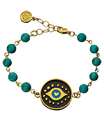 Blee Inara Large Logo Evil Eye Charm Bracelet