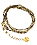 Blee Inara Cream Beaded Wrap Bracelet