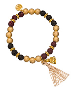 Blee Inara Black Brown and Gold Beaded Stretch Bracelet