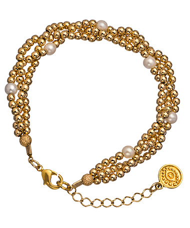 Blee Inara Gold and Pearl Twisted Bracelet