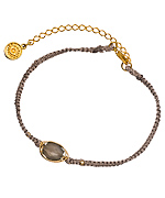 Blee Inara Labradorite and Grey Braided Bracelet