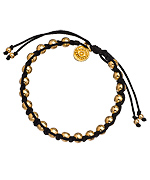 Blee Inara Black Macrame and Gold Bead Bracelet