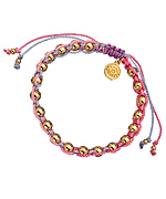 Blee Inara Multicolor Macrame and Gold Bead Bracelet