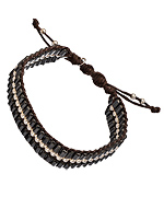 Blee Inara Hematite Brown and Silver Macrame Bracelet