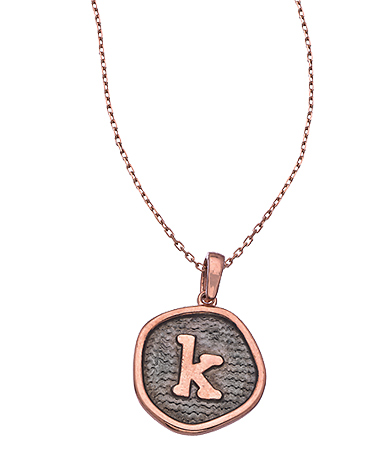 Blee Inara Rose Gold Reversible Initial Pendant Necklace