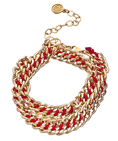 Blee Inara Gold and Braided Chain Wrap Bracelet