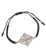 Blee Inara Rose Gold Grey and Crystal String Bracelet