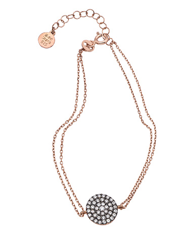 Blee Inara Rose Gold and Swarovski Crystal Circle Double Chain Bracelet