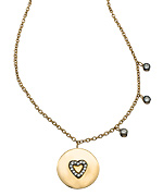 Blee Inara Heart and Circle CZ Charm Necklace