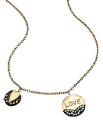 Blee Inara Love and Circle CZ Charm Necklace
