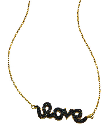 Blee Inara Gold and Black Swarovski Infinity Love Charm Pendant Necklace