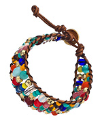 Blee Inara Multi Beaded Leather Bracelet