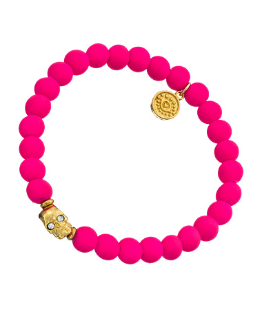 Blee Inara Italian Gummy Stretch Skull Charm Bracelet