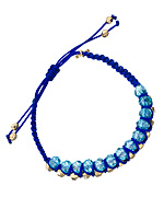 Blee Inara Blue Layered Beaded Macrame Bracelet