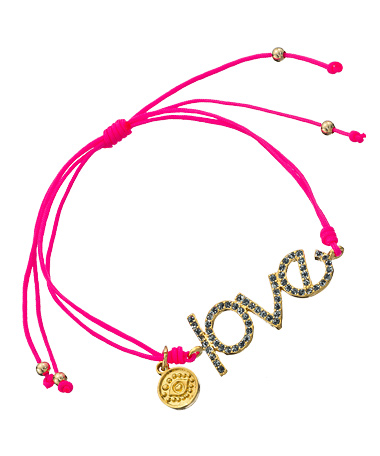 Blee Inara Glitter 'Love' Charm String Bracelet