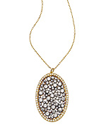 Blee Inara Oval Drop Pave Pendant Crystal Necklace