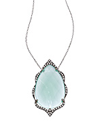 Blee Inara CZ Chalcedony Shield Pendant Necklace