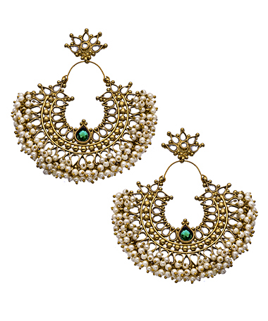 Blossom Box Emerald Pearl Gatsby Earrings