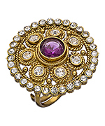 Blossom Box Amethyst CZ Gatsby Ring