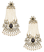 Blossom Box Gold Crystal and Pearl Chandelier Earrings