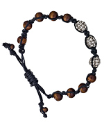 Blu Bijoux Brown and Black Multi-Bead Shamballa Bracelet