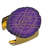 Blu Bijoux Sliced Purple Faux Agate Wire Cuff