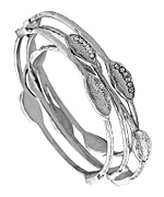 Blu Bijoux Crystal Droplet Leaf Bangles
