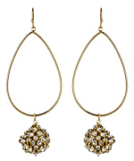 Blu Bijoux Pyramid Drop Long Hoop Earrings