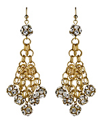 Blu Bijoux Ball and Chain Pave Earrings