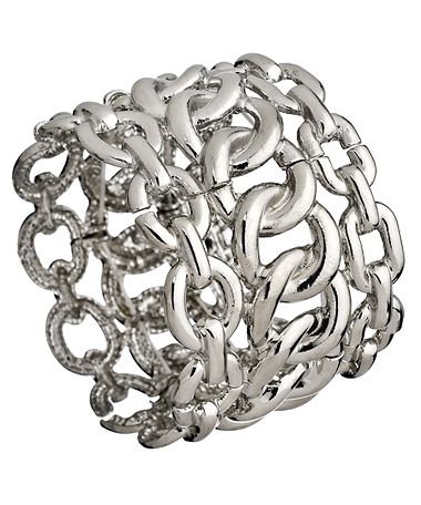 Blu Bijoux Silver Cable Chain Stretch Bracelet