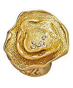 Blu Bijoux Gold Crystal Bloom Cocktail Ring